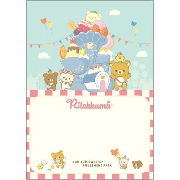 San-X Rilakkuma amusement park medium memo pad - Pink - Picture 9 of 10